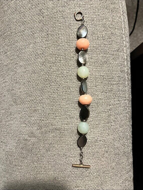 Barse Beaded Toggle Bracelet in Black & Green Like New